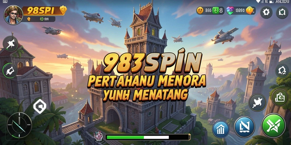 Gambaran menunjukkan penempatan menara dalam gameplay Tower Defense.