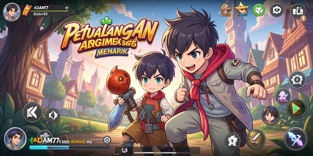 Tampilan screenshot yang menampilkan aksi dinamis dalam game Anime.