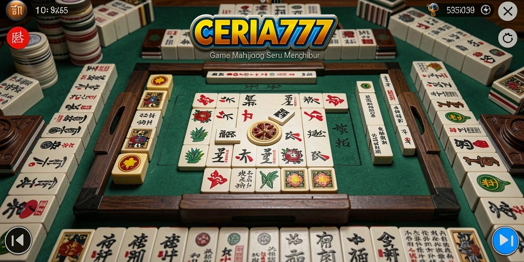 Screenshot gameplay CERIA777 yang menampilkan aksi Mahjong yang mendebarkan.