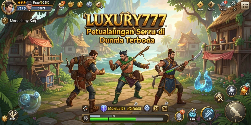 Screenshot gameplay LUXURY777 menampilkan petualangan di dunia terbuka yang luas.