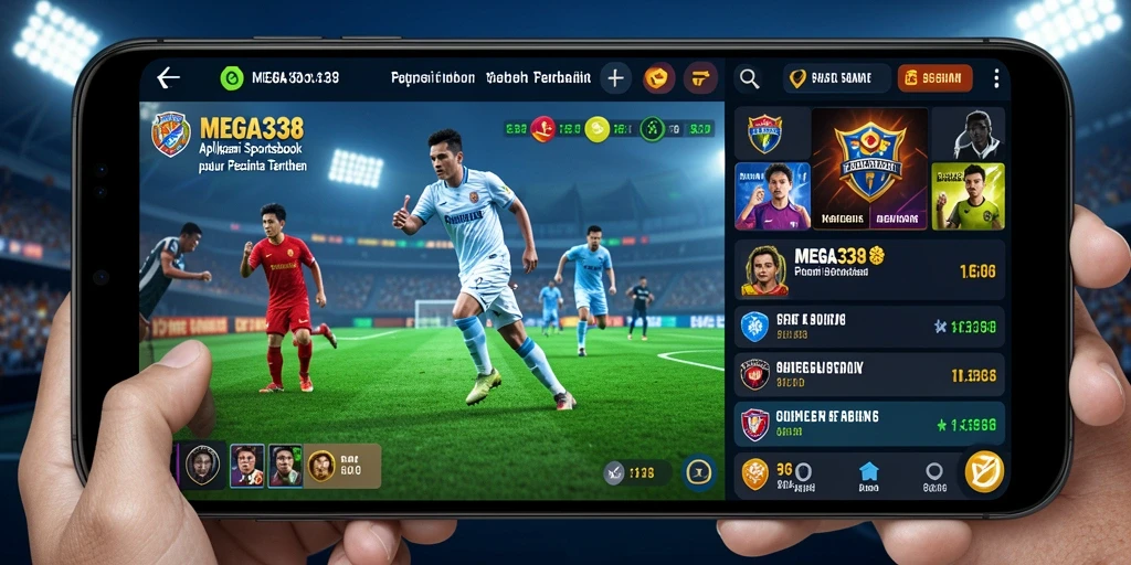 Tampilan antarmuka MEGA338 yang modern dan menarik saat gameplay Sportsbook.