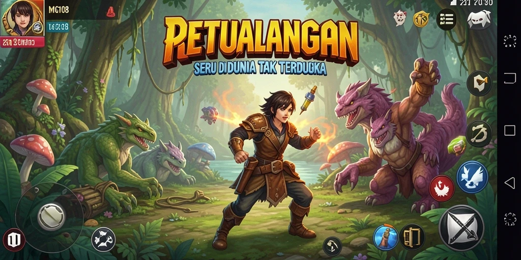 Gameplay MG108 menampilkan aksi petualangan yang menegangkan.