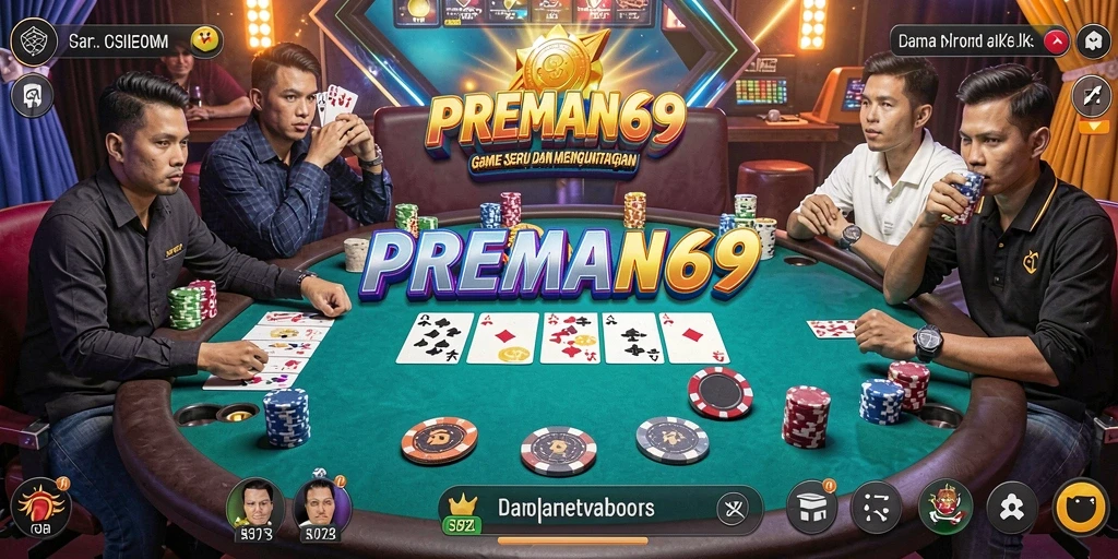 Tampilan menarik dari gameplay Poker di PREMAN69.
