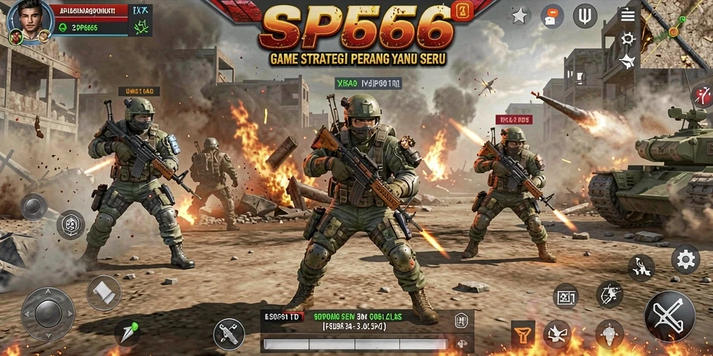 Screenshot gameplay SP666 dengan aksi pertempuran yang menegangkan.