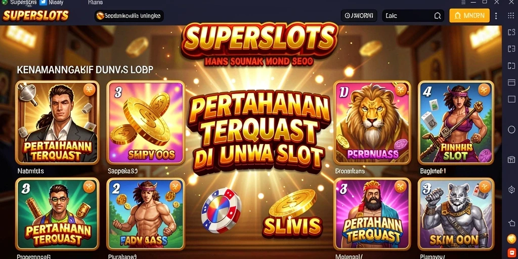 Tampilan gameplay SUPERSLOTS dengan strategi Tower Defense yang mendebarkan.