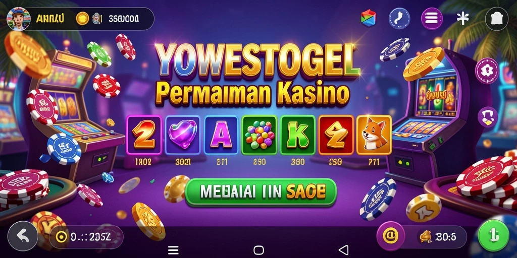 Screenshot gameplay YOWESTOGEL menampilkan berbagai pilihan permainan Kasino.